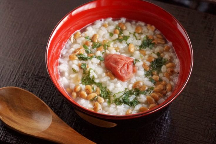 梅肉と納豆のお粥